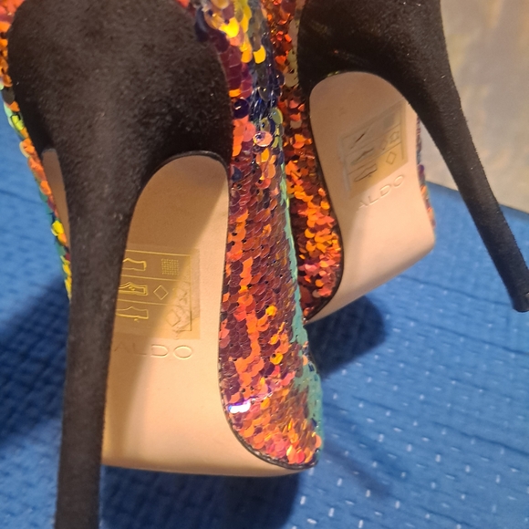 Aldo Multicolor Sequin Heels - Picture 5 of 8